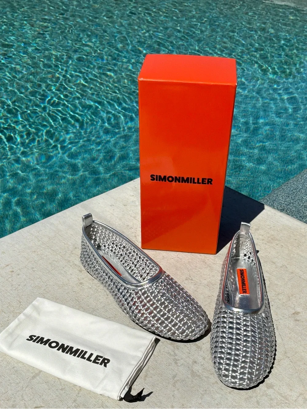 Simon Miller Chrome Woven Riad Ballerina Flats Size 40